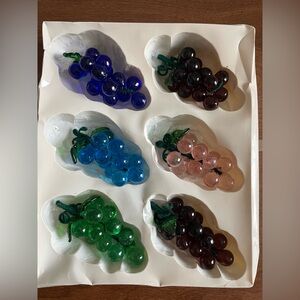 Vintage MCM Lucite Grapes Set of Six in Packaging